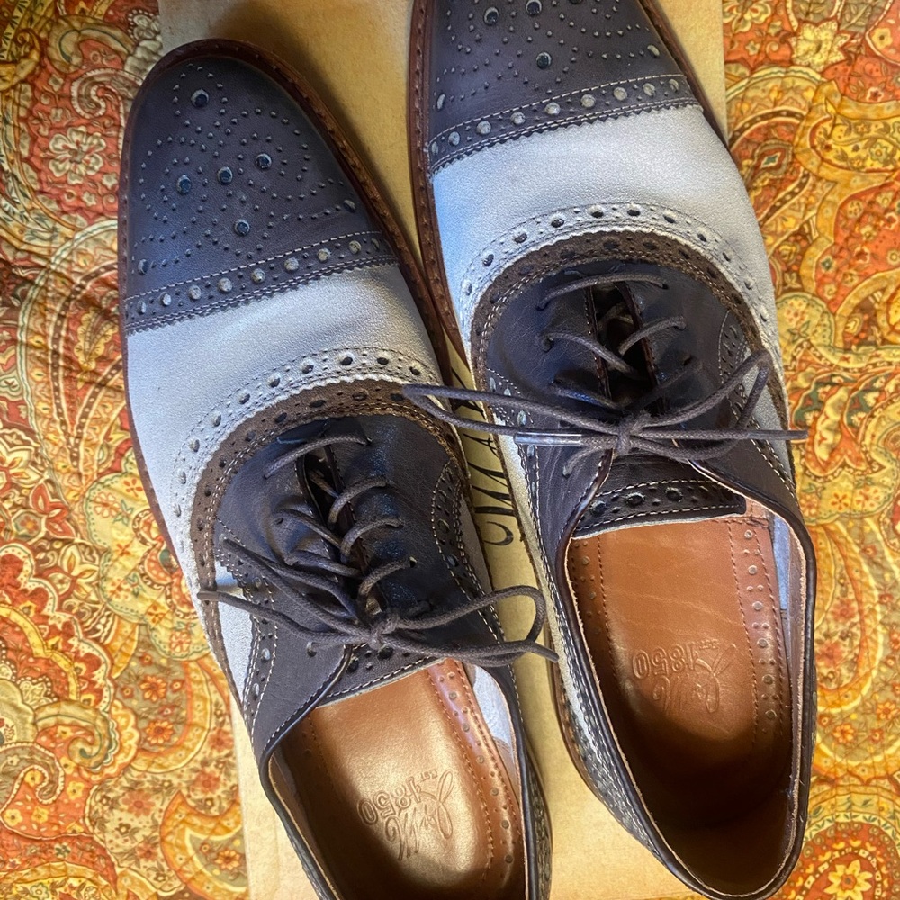 Classic Two-Tone Leather Brogues